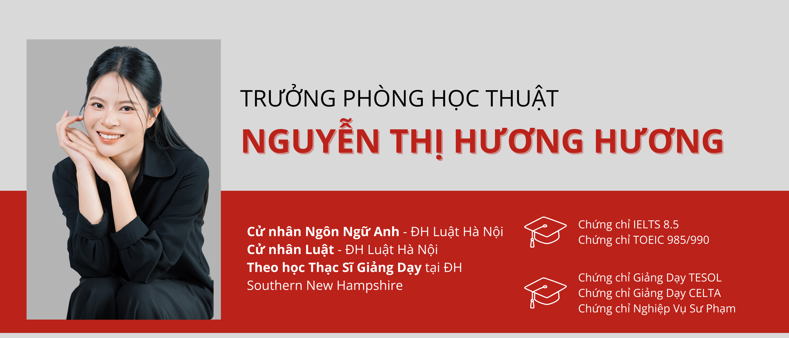 Thông tin Trưởng phòng học thuật <br> Nguyễn Thị Hương